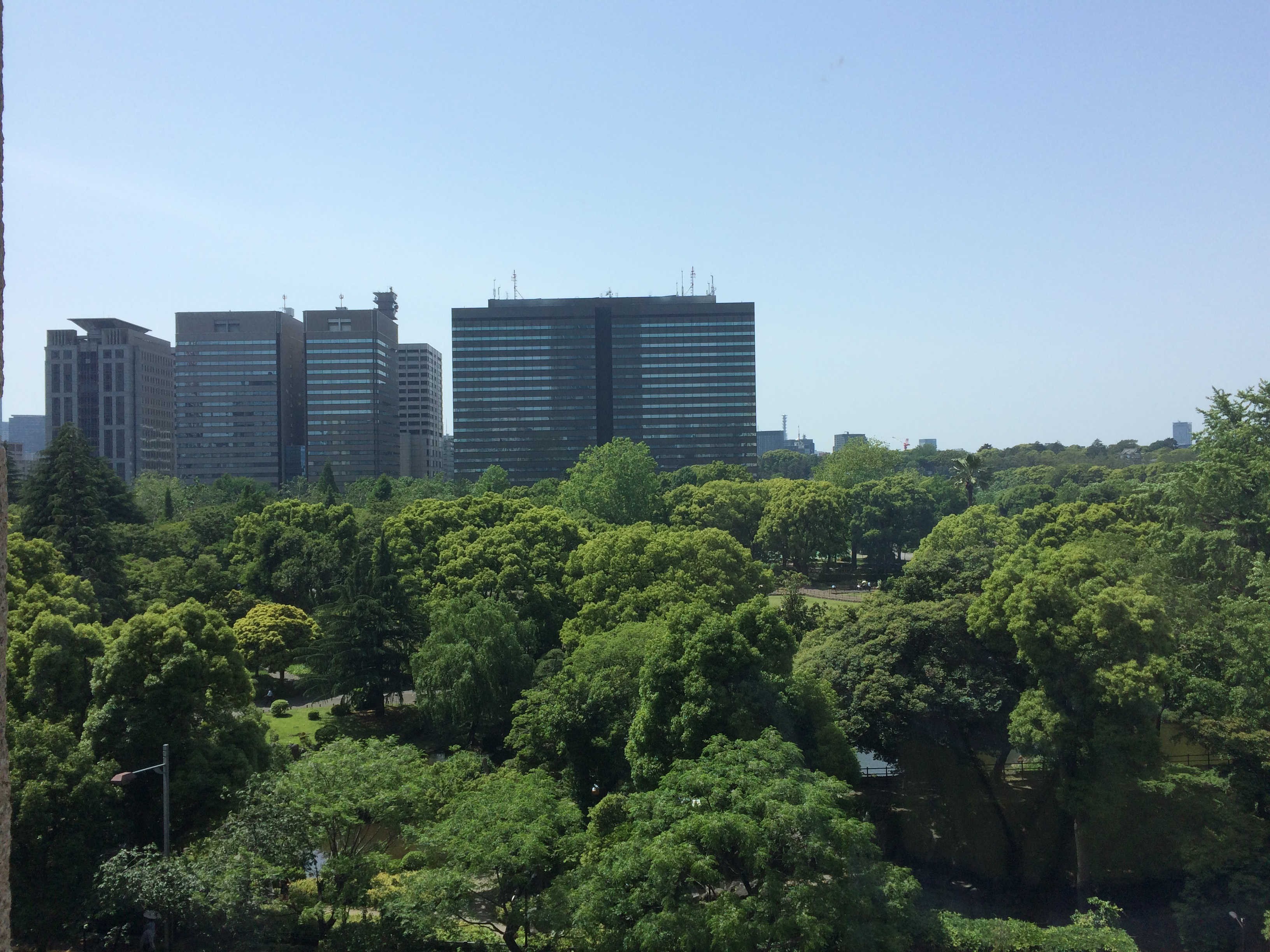 東京ミッドタウン日比谷から日比谷公園を望む
